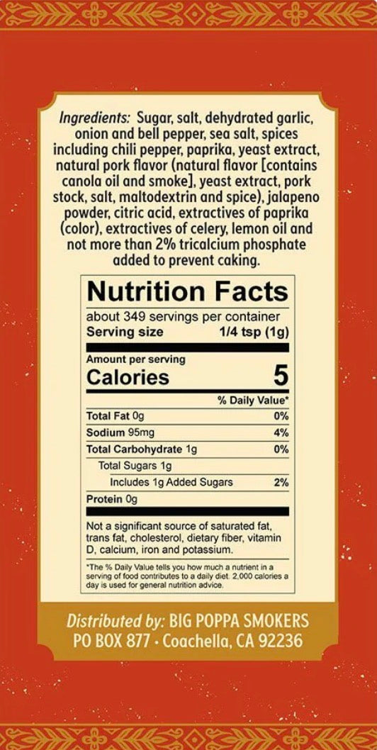 BIG POPPA'S SWEET MONEY HOT SEASONING - 12.3OZ