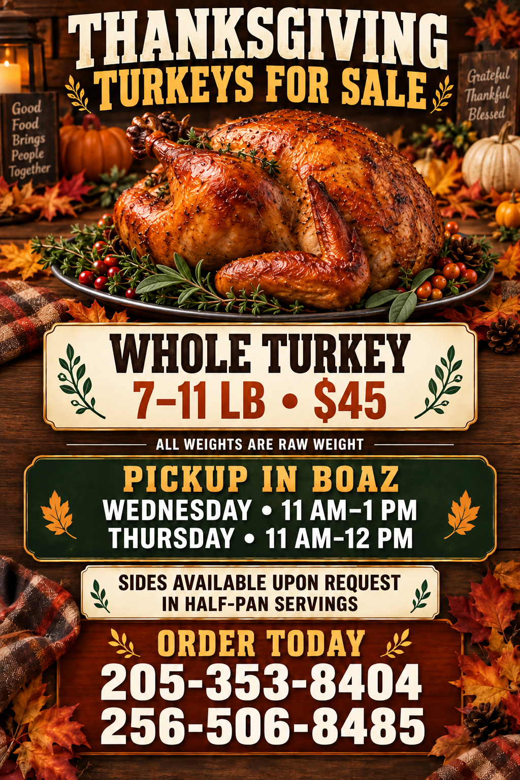 Thanksgiving Turkey Sale