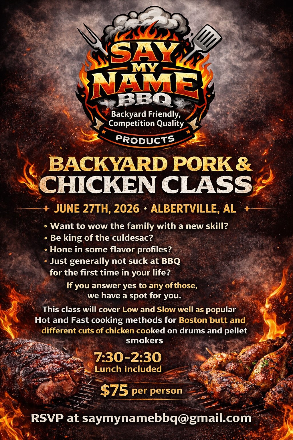 Backyard Pork and Chicken class